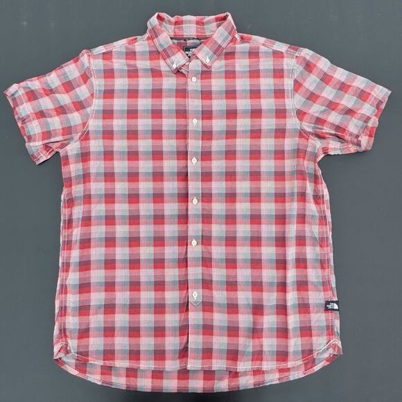 The North Face Other - The North Face Shirt Mens XXL 2XL Red Plaid Short Sleeve Button Up‎ Casual Nylon
